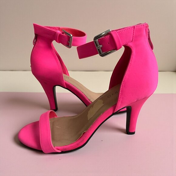 TORRID Pink Ankle Strap Sandals Heels Size 8 Wide - Picture 1 of 13
